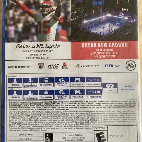 Unopened Madden NFL/ FIFA 20 for PS4 - Picture 2 of 4